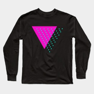 Pink Triangle (with Aqua  Dots) Long Sleeve T-Shirt